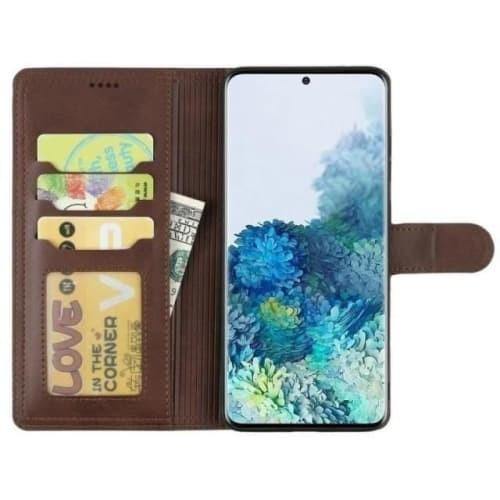 Galaxy S20+ Case - Crazy Horse Flip Wallet Case for S20+ Belts, Buckles and Wallets